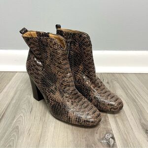 Lucca Lane Boots Women’s 6 Avra Brown Snake Pattern Heeled Ankle New